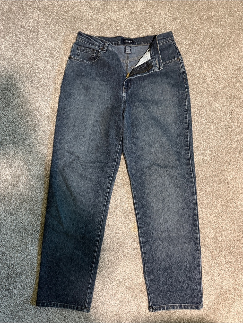 Sonoma Straight Leg Jeans in Dark Wash Blue